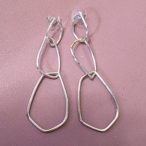 Geometric silver earrings